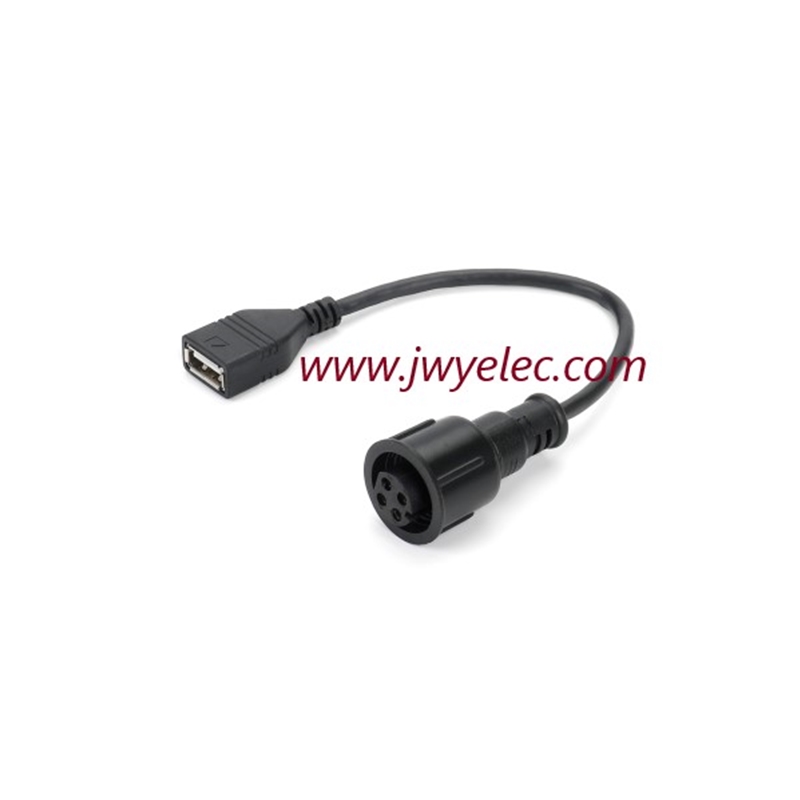 USB2.0母转4芯航插母头